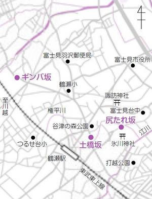 富士見市内の坂の地図