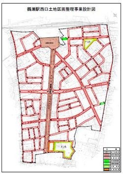 鶴瀬駅西口土地区画整理事業設計図